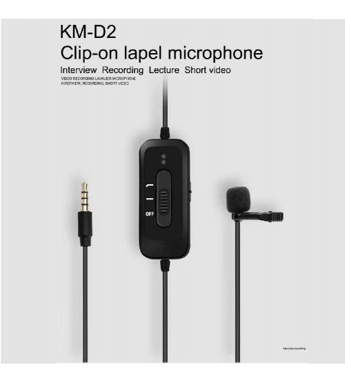 Mamen KM-D2 Potable Omnidirectional Capacitor Collar Microphone Mobile Recording K Song Microphone Wired Microphone